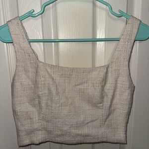 Abercrombie & Fitch Women's Cropped Tweed Henley Linen Top Size Small
